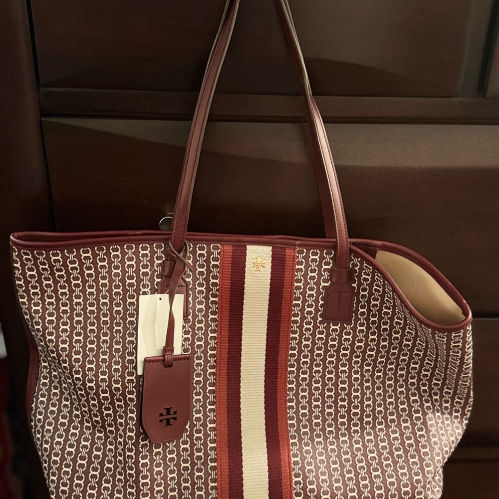 Tory Burch Gemini Link Tote - Royal Burgundy